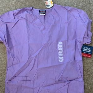Purple scrubs top